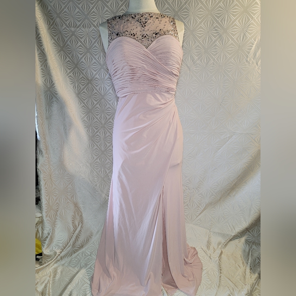 Light pink beaded formal dress